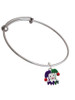 Mardi Gras Jester Charm Bangle Bracelet