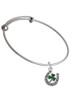 Irish Luck Horseshoe with Shamrock Charm Bangle Bracelet