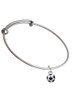 3-D Soccer ball Charm Bangle Bracelet