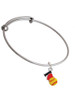 I love Softball - Red Heart Charm Bangle Bracelet
