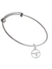 Gymnast Silhouette in 1/2'' Disc Charm Bangle Bracelet