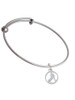 Field Hockey Player Silhouette in 1/2'' Disc Charm Bangle Bracelet