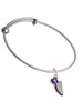 Purple Running Shoe Charm Bangle Bracelet