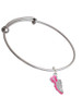 Hot Pink Running Shoe Charm Bangle Bracelet