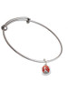 Red Enamel Firefighter Helmet Charm Bangle Bracelet