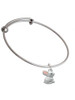 3-D Bunny Charm Bangle Bracelet