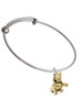 Gold Tone 3-D Elephant Charm Bangle Bracelet