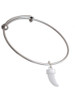 White Sabre Tooth Charm Bangle Bracelet