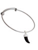 Black Sabre Tooth Charm Bangle Bracelet