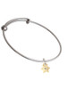 Gold Tone Hexagram Star Charm Bangle Bracelet