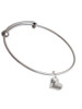 Small ''Big Sister'' Heart with Clear Crystal Charm Bangle Bracelet