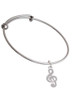 Rounded Clef Charm Bangle Bracelet