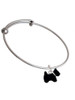 Black Scottie Dog Charm Bangle Bracelet