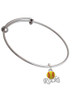 Enamel Softball ''Rocks'' Charm Bangle Bracelet