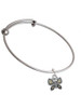 Butterfly with Gold Tone Hearts Charm Bangle Bracelet