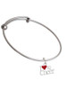 I love to Cheer with Red Heart Charm Bangle Bracelet