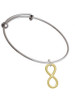 Large Gold Tone Infinity Sign Charm Bangle Bracelet