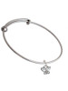 Mini Butterfly with Clear Wings & Crystals Charm Bangle Bracelet