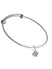 Mini Paw with Blue Crystals Charm Bangle Bracelet