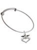 Guardian Angel over Heart Charm Bangle Bracelet