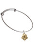 Gold Tone Plumeria Flower Charm Bangle Bracelet