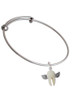 White Tooth with Wings - Tooth Fairy Charm Bangle Bracelet