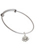 Small Lotus Flower Charm Bangle Bracelet