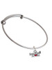 Basketball Mom with Red Heart Charm Bangle Bracelet