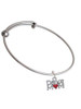Dance Mom with Red Heart Charm Bangle Bracelet