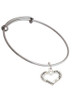 Heart with 3 AB Crystals - Stronger Braver Smarter Charm Bangle Bracelet