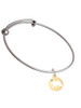 Gold Tone Bear Silhouette Charm Bangle Bracelet