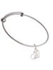 Chihuahua Silhouette Heart Charm Bangle Bracelet