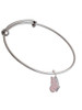 Translucent Pink Flying Butterfly Charm Bangle Bracelet