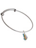 Translucent Pastel Flying Butterfly Charm Bangle Bracelet