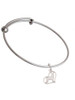 German Shepard Silhouette Heart Charm Bangle Bracelet