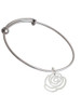Large Rose Outline Charm Bangle Bracelet