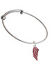 Medium Translucent Red Angel Wing Charm Bangle Bracelet