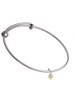 Mini March - Hot Blue Crystal Gold Tone Heart Charm Bangle Bracelet