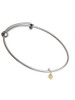 Mini April - Clear Crystal Gold Tone Heart Charm Bangle Bracelet