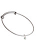 Mini December - Teal Crystal Heart Charm Bangle Bracelet