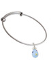 Light Blue Easter Egg with Multicolored Crystal Dots Charm Bangle Bracelet