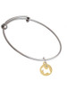 Gold Tone Scottie Dog Silhouette Charm Bangle Bracelet