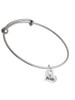 Small Bride Heart Charm Bangle Bracelet