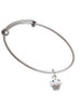 Small White Cupcake with Crystal Sprinkles Charm Bangle Bracelet