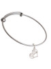 Stallion Silhouette Heart Charm Bangle Bracelet