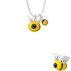Resin Bumble Bee Necklace with Yellow Crystal Drop