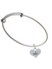 I Base Heart Charm Bangle Bracelet