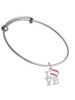 Love with Baseball Charm Bangle Bracelet