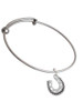 Beaded Horseshoe Charm Bangle Bracelet