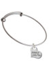 Large Jesus Loves You Heart Charm Bangle Bracelet